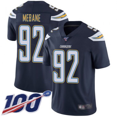 Los Angeles Chargers NFL Football Brandon Mebane Navy Blue Jersey Youth Limited 92 Home 100th Season Vapor Untouchable